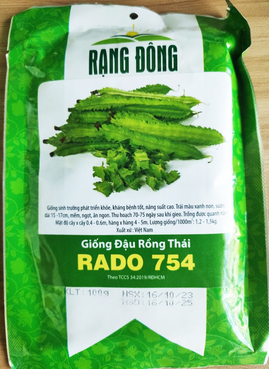 Gói lớn 100gr Hạt giống đậu rồng Thái Rạng Đông RADO754