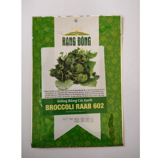 Hạt giống bông cải xanh Broccoli Raab 602 Rạng Đông 