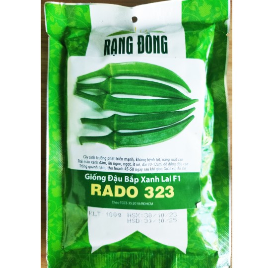 Gói 100gr Hạt giống đậu bắp xanh lai F1 Rado 323