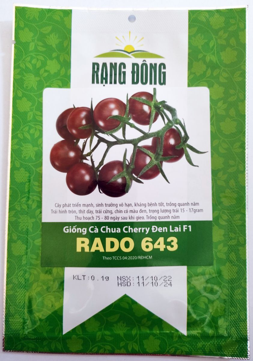 Hạt giống Cà chua Cherry đen lai F1 Rạng Đông Rado 643